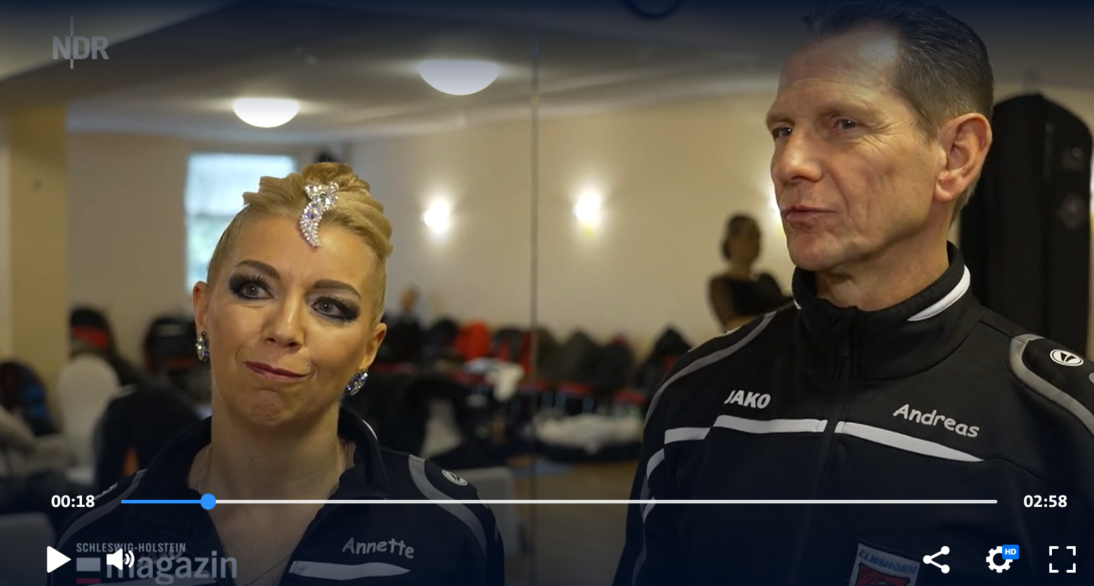 NDR-Video „Deutschlands besten Tanzpaare beim Turnier in Glinde“ mit Annette und Andreas